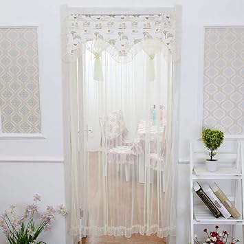 Amazon Com Be Xn Lace Door Curtain Sheer Curtains Flat Tassel