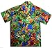 V.H.O Funky Hawaiian Shirt Men Short Sleeve Front-Pocket Jungle Animals Multiple Colors