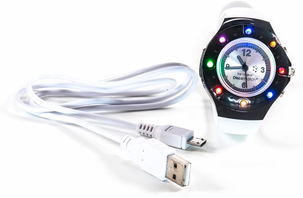 DiscoWatch Watch PartyFunLights 4 light functions, soft Bracelet, 8 LEDs, unisex Amazon.co.uk