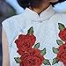 C-Pioneer 2pc DIY Water-soluble Rose Flower Embroidery Applique Patches Collar Flowers Sew on Clothing Accessories