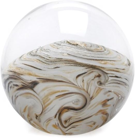 Round Ball Glass Unusual Paperweight Art Glass 4" Large
