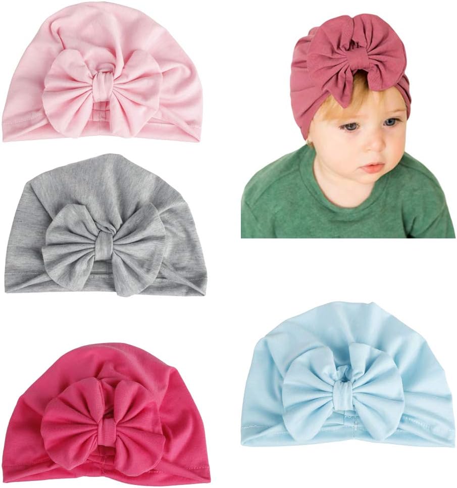Baby Turban Head Wraps Knot Soft Headband Bowknot Headwrap For Newborn Baby Girls Infant Toddlers 0-24 Months Toddlers
