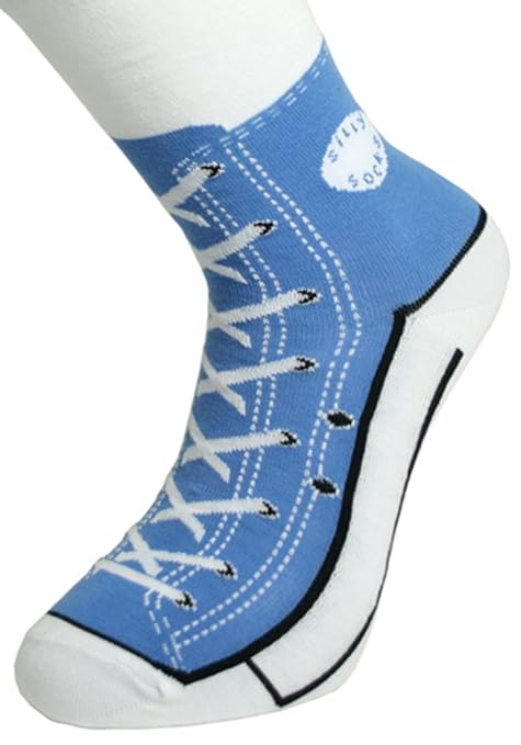 Sneaker Baseball Socken - Silly Socks im Sneakers Turnschuhe Stil (Blau)