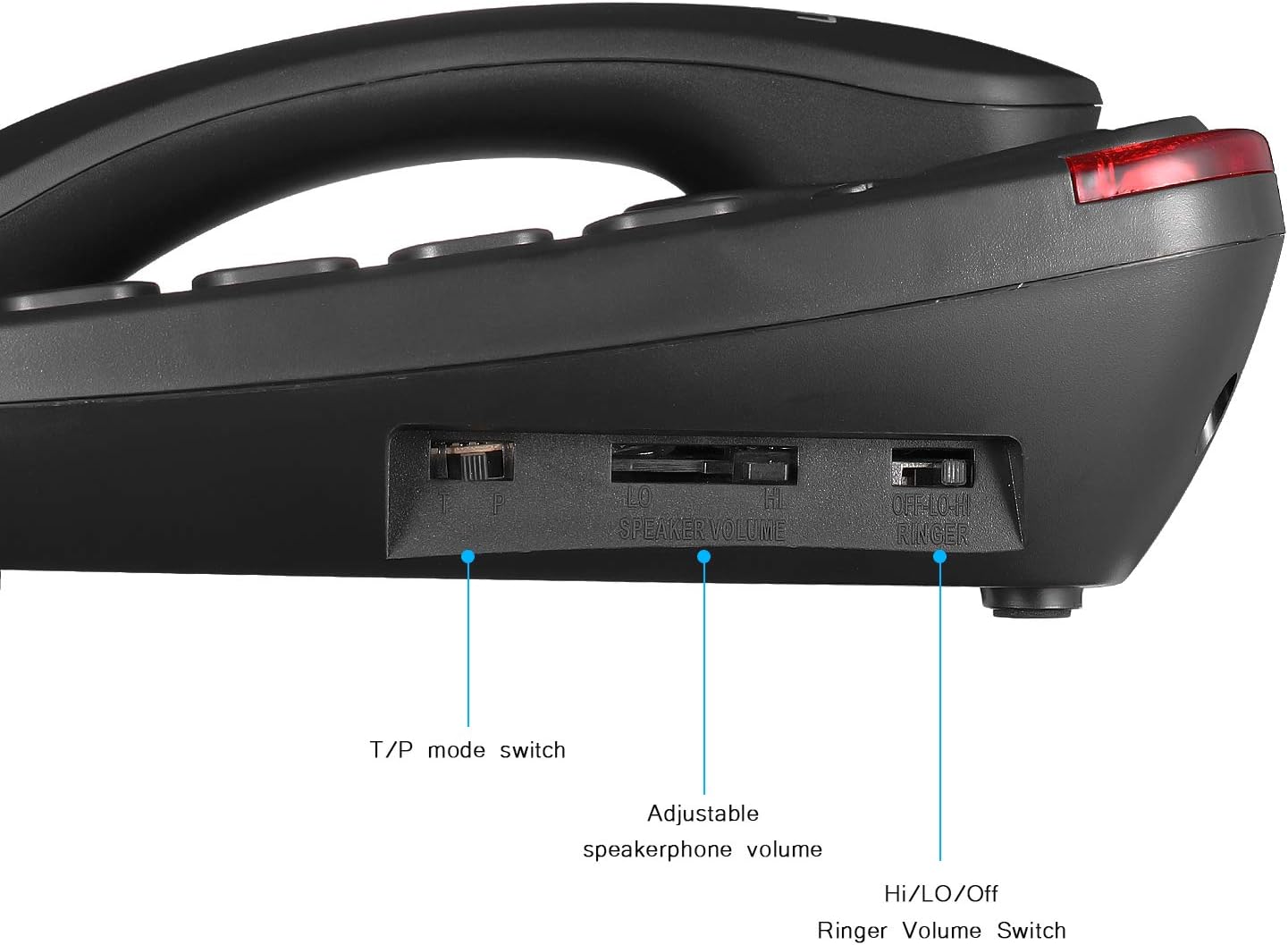 Ornin S016+ Big Button Corded Telephone with Speaker, Desk Phone (Black) : Electronics