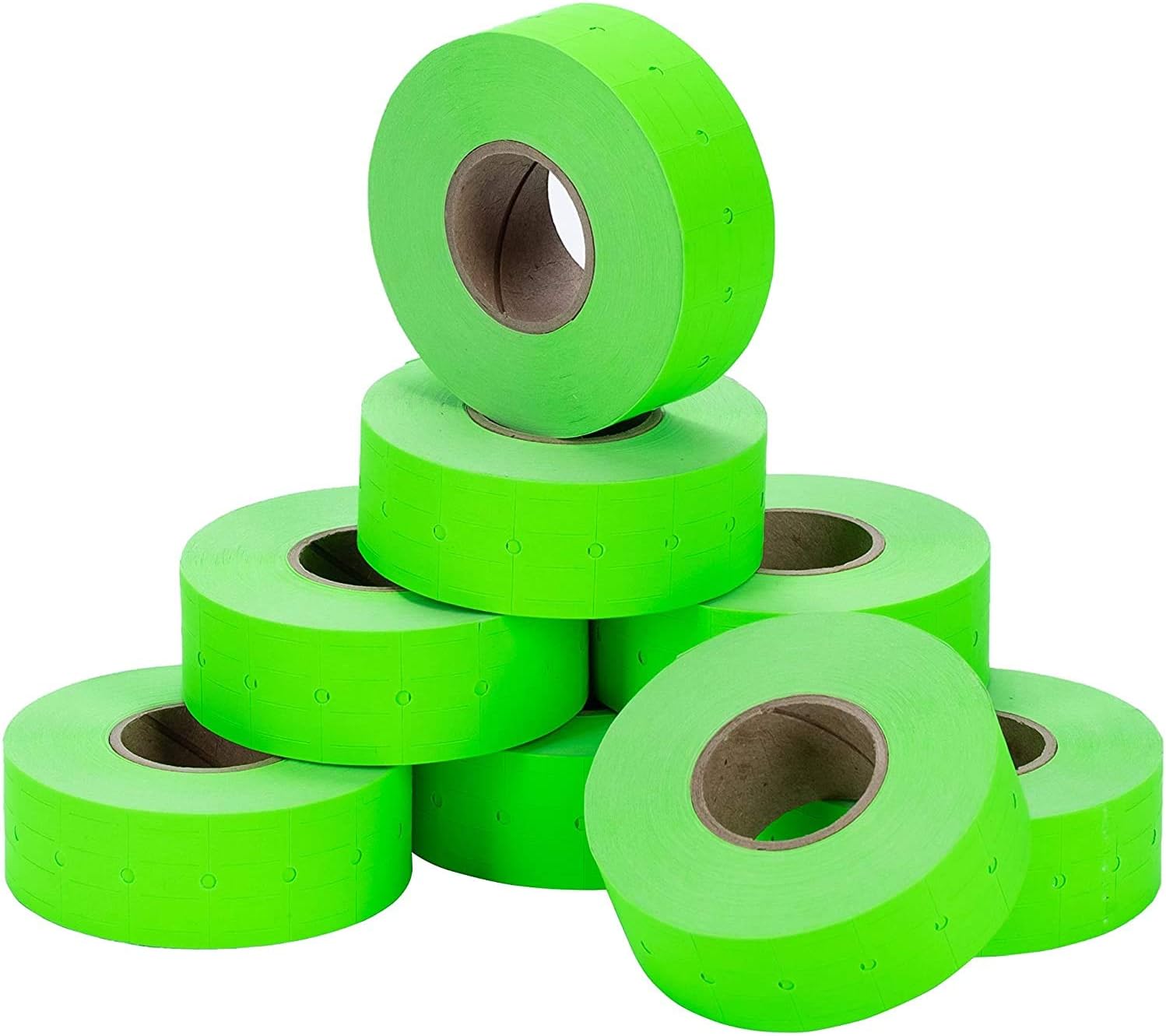 Fluorescent Green Perco Labels for Perco 2 Line Labeler Gun - 1 Sleeve, 6, 000 Labels - with Bonus Ink Roll : Office Products