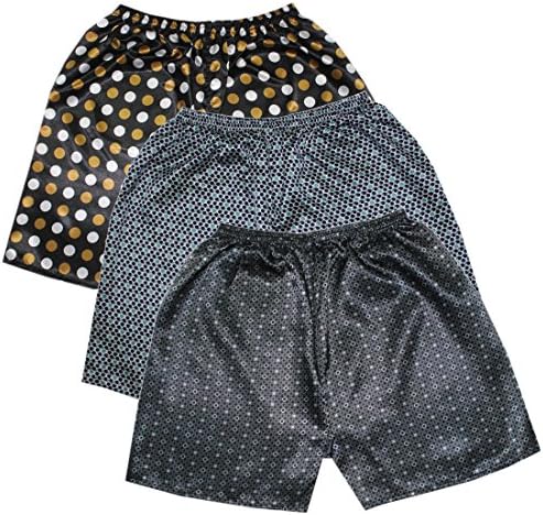 (Pack of 3) Mens Sleepwear - Silk Couture Boxer Shorts / Pajama Shorts M-L Multicolor