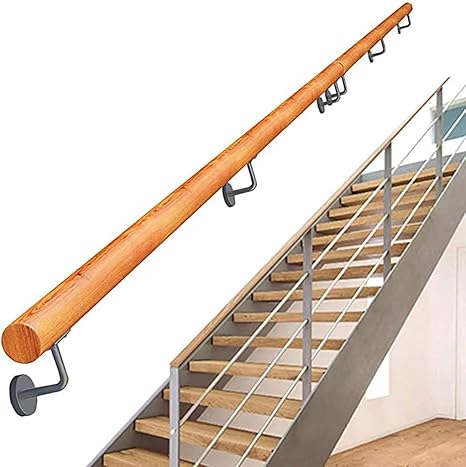 Amazon Co Jp 手すり階段用 木製階段手すり 30cm 600cm ステンレス鋼ブラケット 耐荷重0kg 屋内と屋外の木製サイドレール 階段手すり ヴィラロフト病院の階段の手すり Size 3 6ft 110cm ホーム キッチン