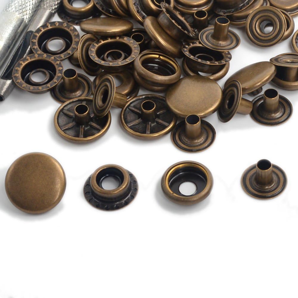 Crafts 120 Sets Metal Snap Fasteners Press Stud Kit For Leather Craft