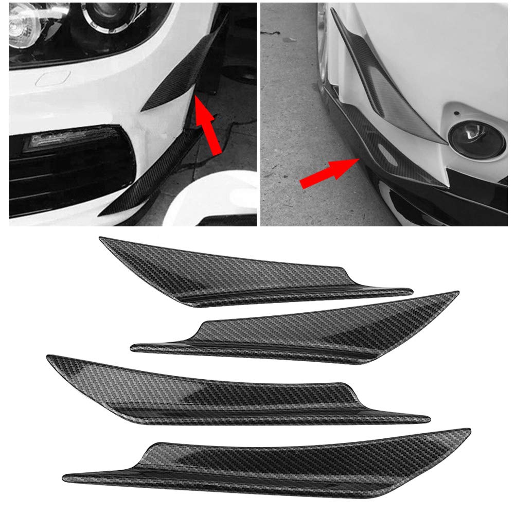 Aramox Bumper Deflector,4pcs Car Front Bumper Deflector Lip Splitter