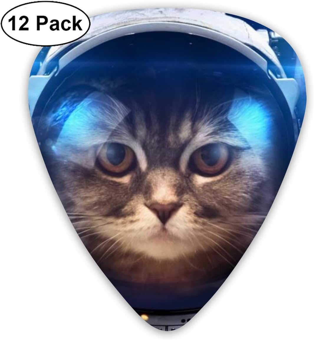 Guitar Picks Astronaut Space Cat Sampler Guitar Picks - 12 Pack Includes Thin, Medium & Heavy Gauges