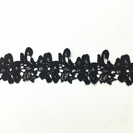 Amazon 幅 5cm 弾力なし 花モチーフ付刺繍入りレース アクセサリー