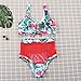Sexy Women Two Pieces Lace up Bandage Bikini Swimsuit Set High Waisted Bathing Suit (C, Medium)