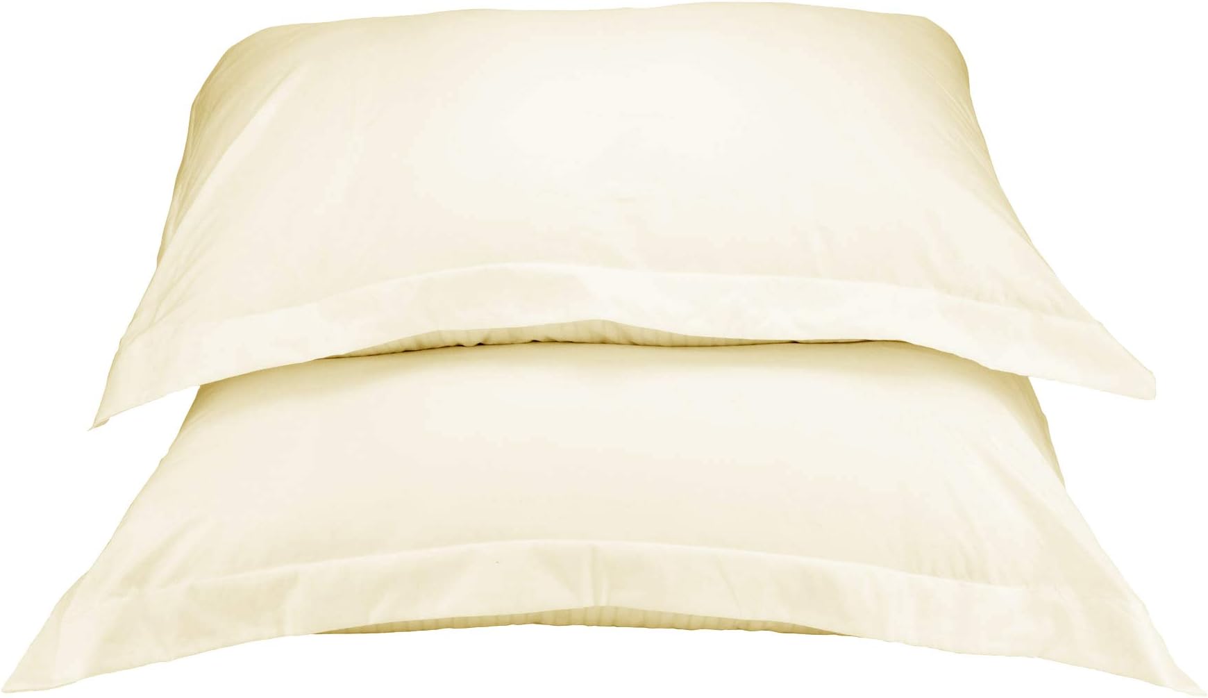 La Vie Moderne Premium 1800 Thread Count Microfiber Pillow Shams | Set of 2 | Ivory | Queen