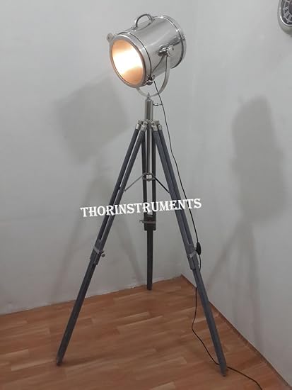 Royal Sealight Chrome Spotlight Adjustable Grey Tripod Floor Lamp