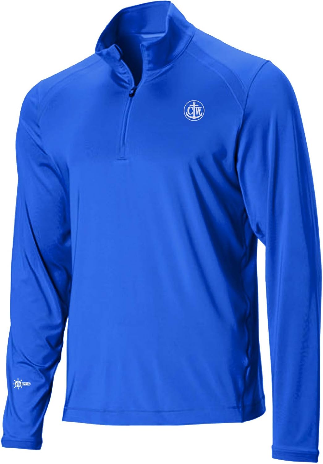 Mens UPF 50+ Sun Protection Moisture Wicking 1/4 Zip Pullover Long