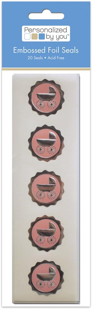 THE PAPER COMPANY, 2009161, Pby Pink Carriage Foil Seal, 20Cnt