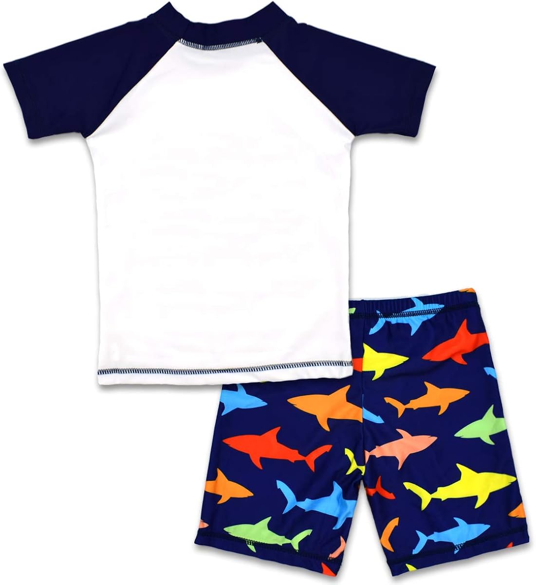 Boys Two Piece Rash Guard Swimsuits Kids Long Sleeve Sunsuit Swimwear Sets: Clothing