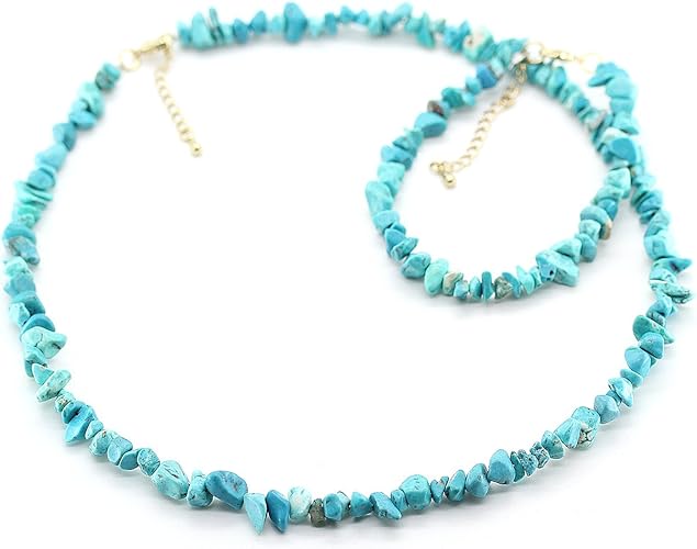 Amazon 石輝 ｔシャツに似合う 高品質ターコイズネックレス ブレスレットセット トルコ石 N126 ネックレス 通販