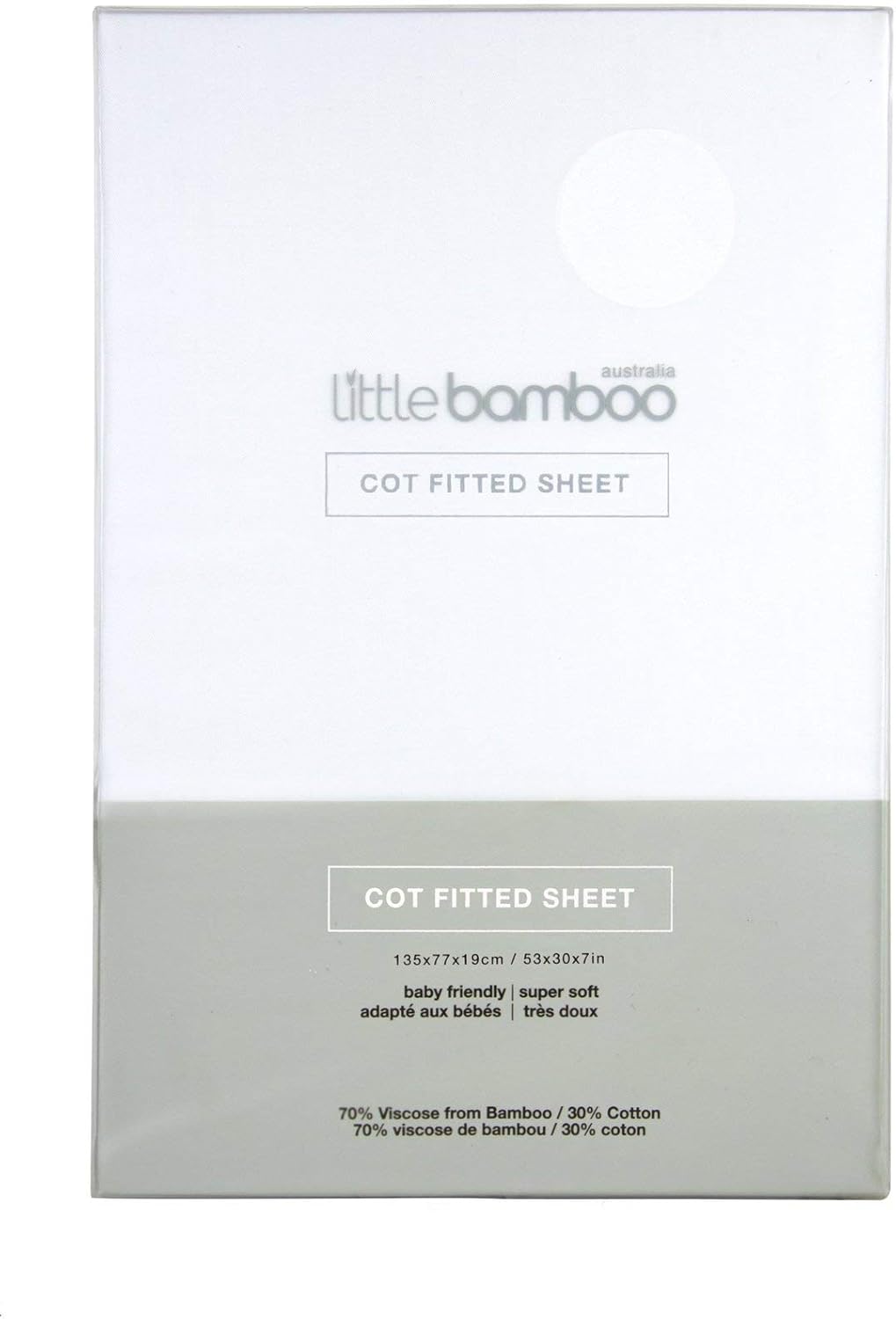 Little Bamboo Cotbed Fitted Sheet, White, White - Image 3