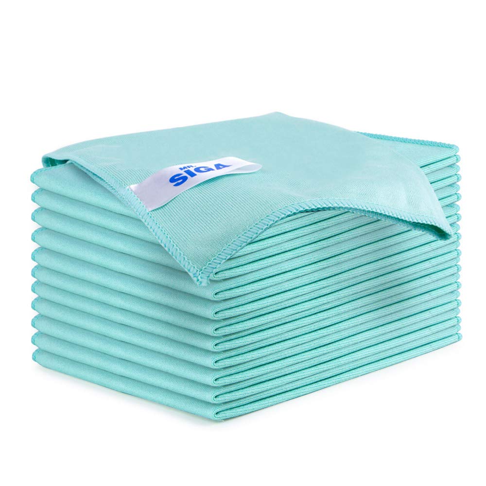 MR. SIGA Ultra Fine Microfiber Cloths for Glass, Pack of 12, 35 x 40cm