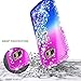 Galaxy Note 5 Case with Tempered Glass Screen Protector for Girls Kids Women, NageBee Glitter Liquid Sparkle Bling Floating Waterfall Shockproof Cute Case for Samsung Galaxy Note 5 -Purple/Blue
