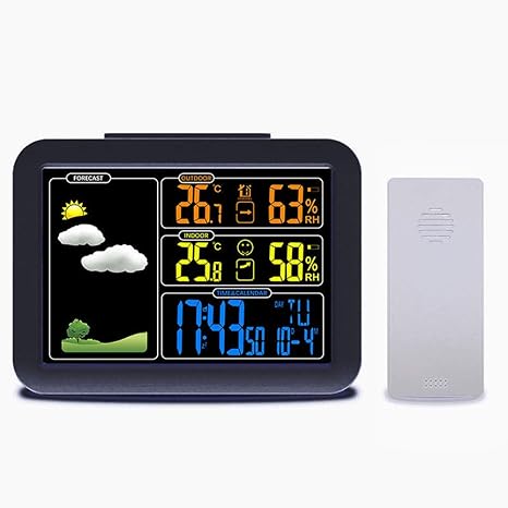 Amazon Co Jp Kkmoon デジタル目覚まし時計 時計 5分のスヌーズ機能 天気予報ステーション 室内室外 温湿度 Diy 工具 ガーデン