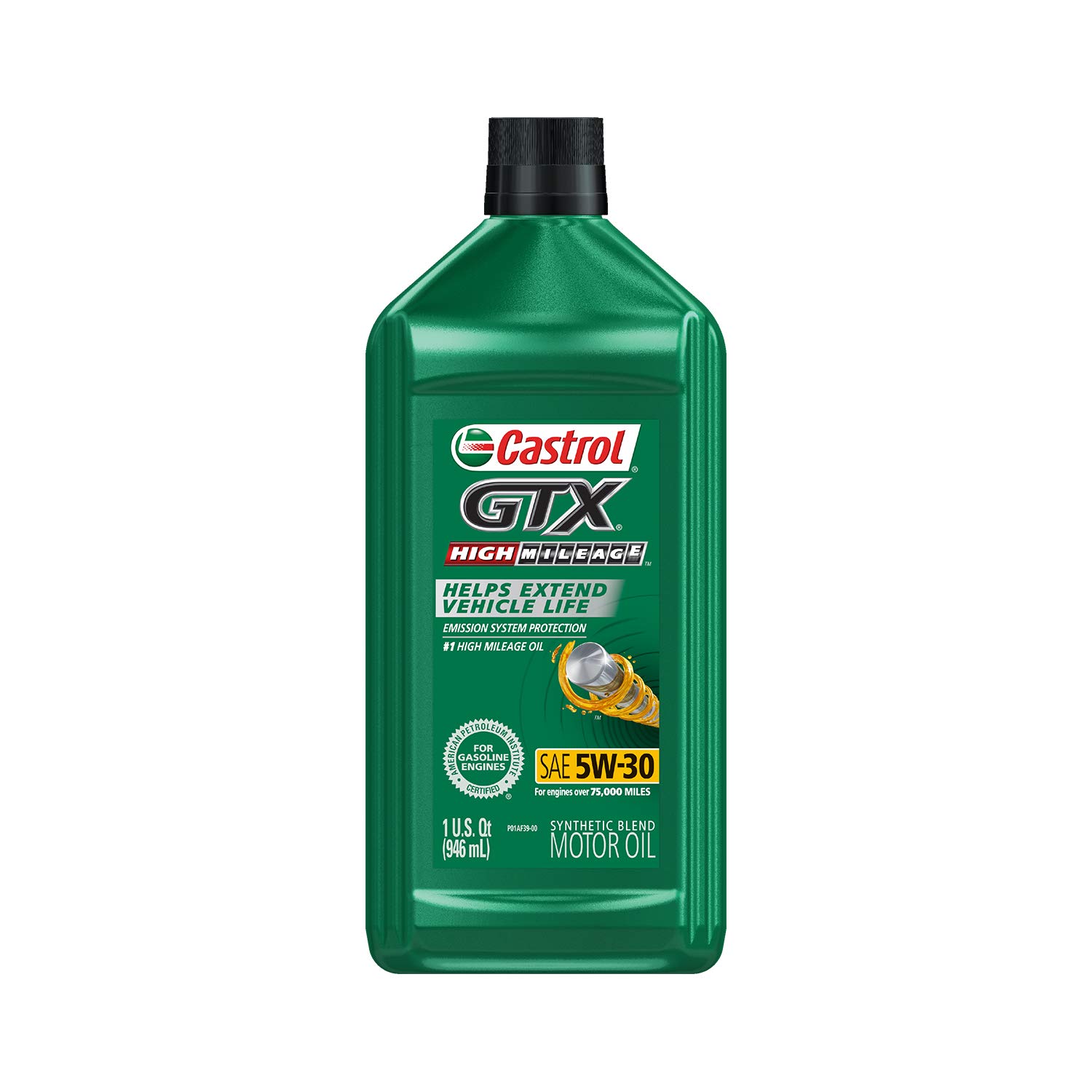 Castrol 06440 GTX 5W30 High Mileage Motor Oil 1 Quart, (Pack of 6