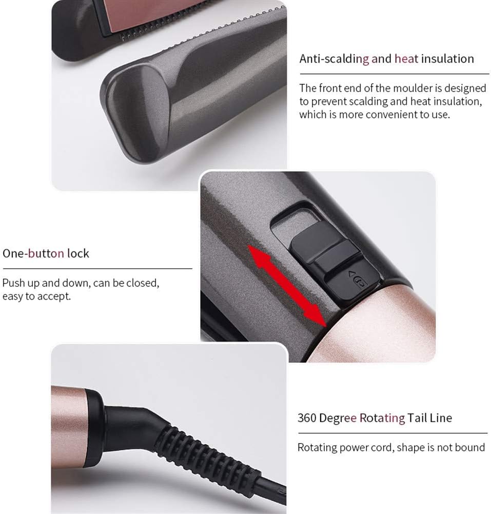 Professional Salon Hair Flat Iron Straightener & Curler 2 In 1, Travel Hair Styling Tools with Adjustable Temp, LCD Display & Auto Shut-Off: Health & Personal Care