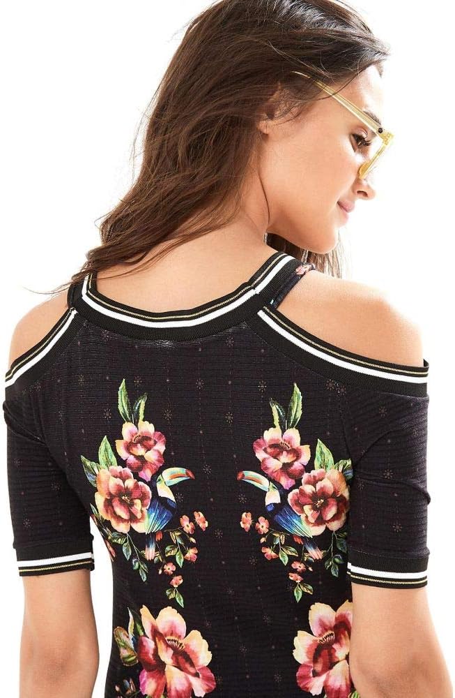 vestido rib floral tukanas