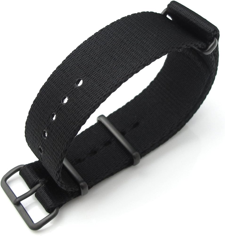 MiLTAT 21mm G10 NATO watch strap ballistic nylon Extra Thick Black