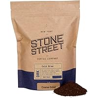 Stone Street Cold Brew Coffee, Strong & Smooth Blend, Coarse Ground Coffee, Dark Roast, Colombian Single Origin, 1 LB