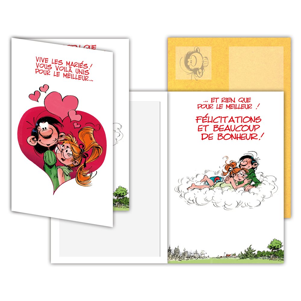 Gaston Lagaffe Glct 0130 Carte Mariage Avec Motifs Vive Les Maries Felicitations Bonheur Cœur Amour 50 Off Kab Hasulam Co Il