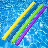 Foam Pool Noodles - Pool of Noodles Deluxe & Famous, 4 Pack - Assorted Colors