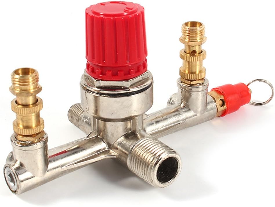 Piston Air Compressor Double Outlet Tube Alloy Switch Air Compressor Switch Valve Adjustment Part Pressure Regulator Valve Fit Part - Image 5