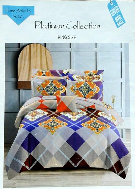 Talwar Home Decor Talwar Home Dcor King Size Pure Cotton Double Bed Bedsheet With 2 Pillow Covers Multicolor 108 X 108 Inches Amazon In Home Kitchen
