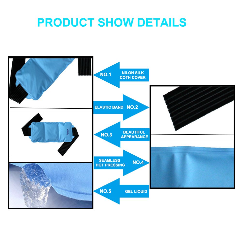 Enshey Hot & Cold Therapies Packs Reusable Cold Bag Warm Treatment Bags Nylon Silk Spinning Physical Therapy Bags for Injuries of Back Ankle Elbow