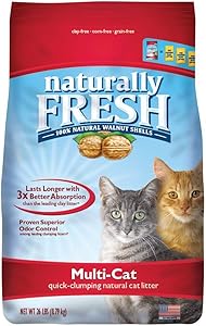 Naturally Fresh Walnut-Based Multi-Cat Household Quick-Clumping Cat Litter, 26 lb. Premium Pack
