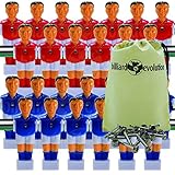 Billiard Evolution 26 Red/Blue Shirts/Socks Foosball Men + Screws/Nuts Bag