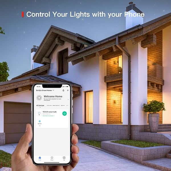 TECKIN Bombilla LED Inteligente WiFi Luces Clidas RGB 2800k 6200k Ajustable y Lmpara E27 Multicolor Funciona con Alexa Google Home Equivale 7 5W 2 Paquete