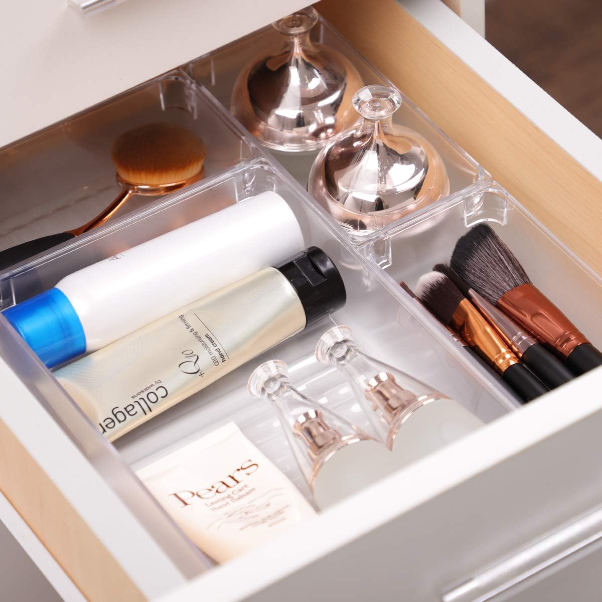 Kootek Desk Drawer Organizer Trays with 3-Size Drawer Dividers 6 Organizers Bins Customize Layout Storage Box for Bedroom Dresser Bathroom Kitchen Office: Home & Kitchen