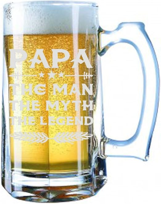 amazon com giant beer mug 28 ounces beer stein papa the myth the man the legend gifts for him for her for boys for girls for husband for wife for giant beer mug 28 ounces beer stein papa the myth the man the legend gifts for him for her for boys for girls for husband for wife for them