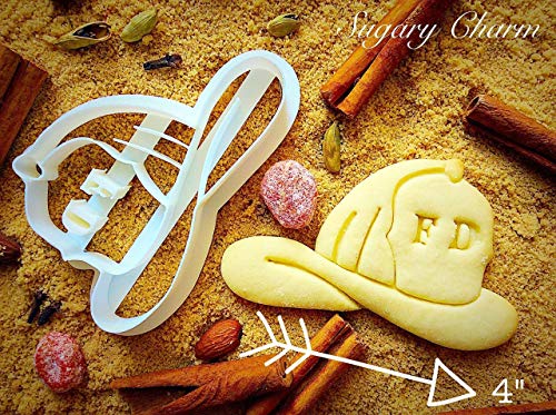 Fireman Helmet Cookie Cutter - Firefighter Shaped Mold for Baking Cookies Embossed - Kitchen Embosser by Sugary Charm - Fireman Alliance Plastic Biscuit Cutters and Molds - Eco Friendly Imprint
