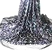 Aisunne African Glitter Sequin Lace Fabrics 5 Yards Nigerian French Lace Fabric for Wedding Party Dresses (Black)
