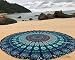 raajsee Blue Round Beach Tapestry Hippie/Boho Mandala Beach Blanket/Indian Cotton Throw Bohemian Round Table Cloth Mandala Decor/Yoga Mat Meditation Picnic Rugs 70 inch Circle