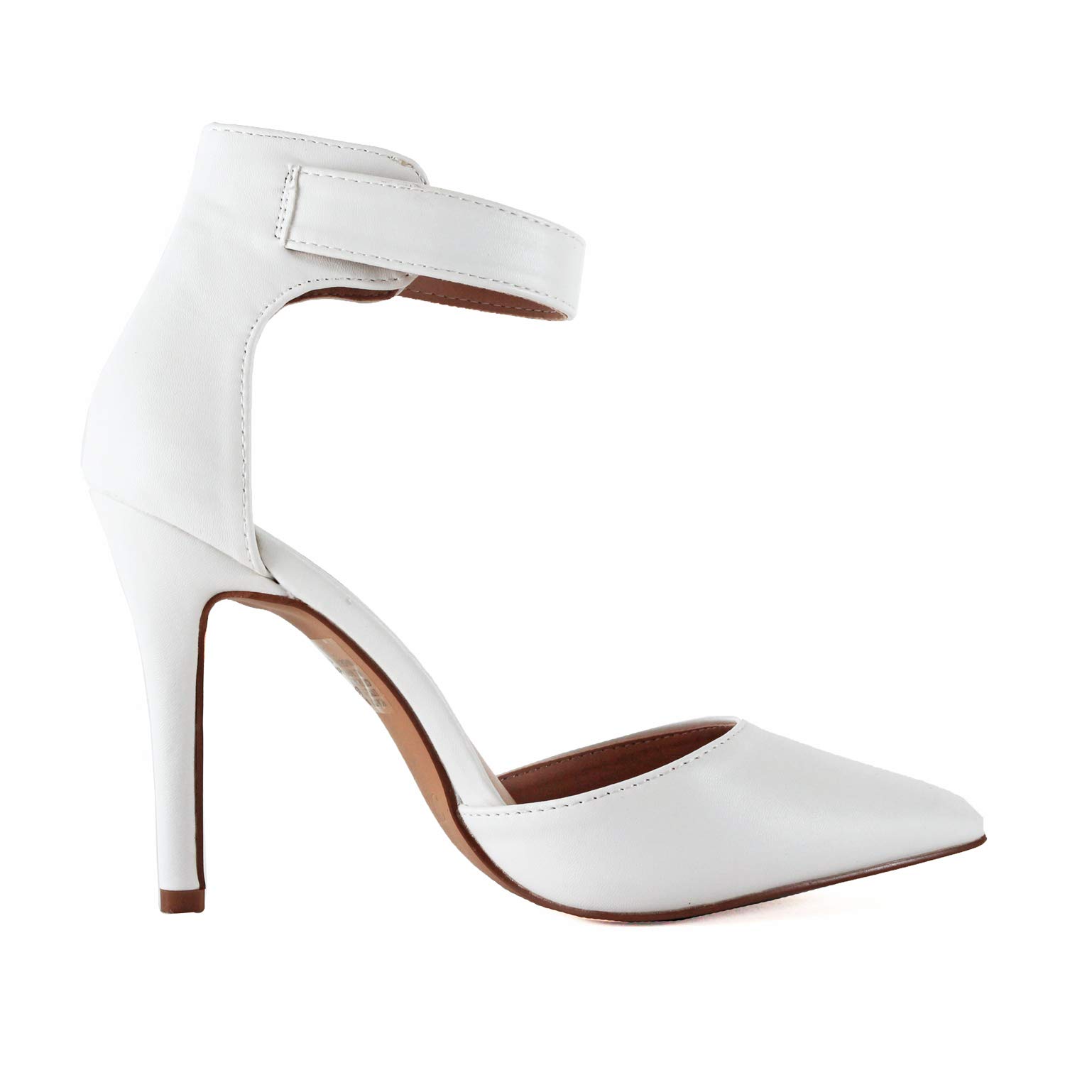 Guilty Heart Womens D'Orsay High Heel Pointed Toe Ankle Strap Dress High Heel Stiletto Pumps Shoes - Image 4