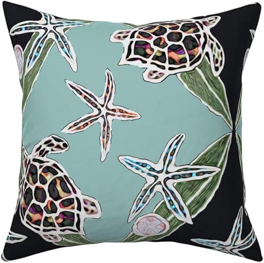 Amazon Com Roostery Throw Pillow Kelp Sea Turtle Starfish