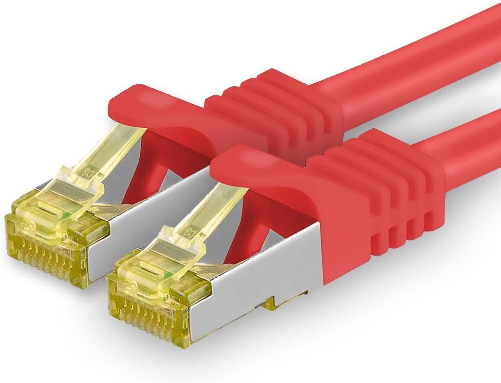 Cat.7 Patch Cable Set, S/FTP (PiMF) Ethernet LAN Network Cables, 10 Gigabits/10000 Mbps, High Speed