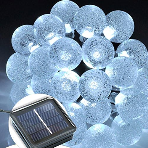 Semintech Solar LED String Lights Crystal Bubble Beads Decoration Lights 19.5ft 30LED Christmas Fairy Lights for Garden Patio