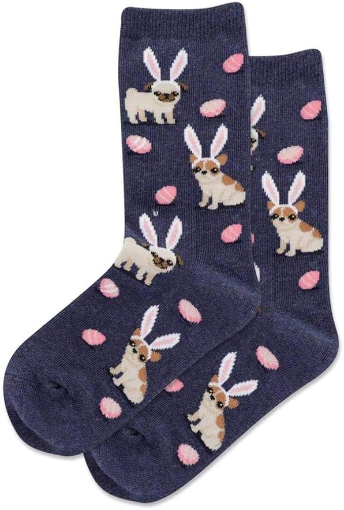 Kid's Easter Dogs Crew Socks Denim Heather Shoe size 13 3 Medium