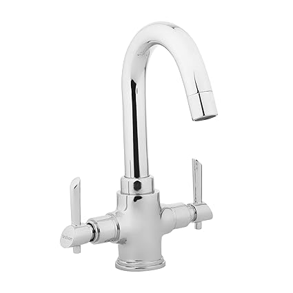 Hindware F110009CP Centre Hole Basin Mixer Without Popup Waste System (Immacula) with Chrome Finish